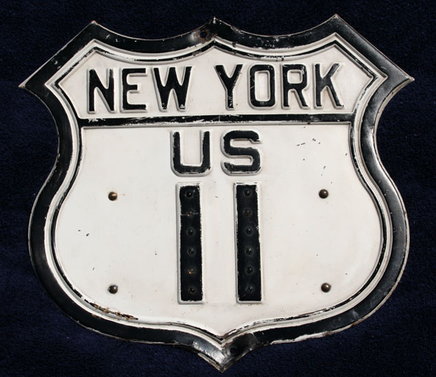 New York U.S. Highway 11 sign.