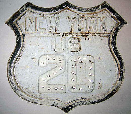 New York U.S. Highway 20 sign.