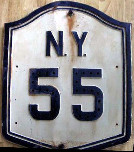 New York State Highway 55 sign.