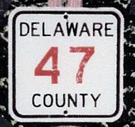 New York Delaware County route 47 sign.
