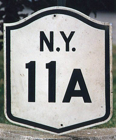 New York state highway 11A sign.