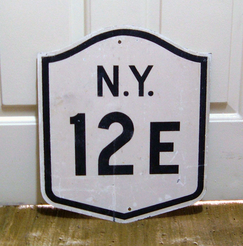 New York state highway 12E sign.
