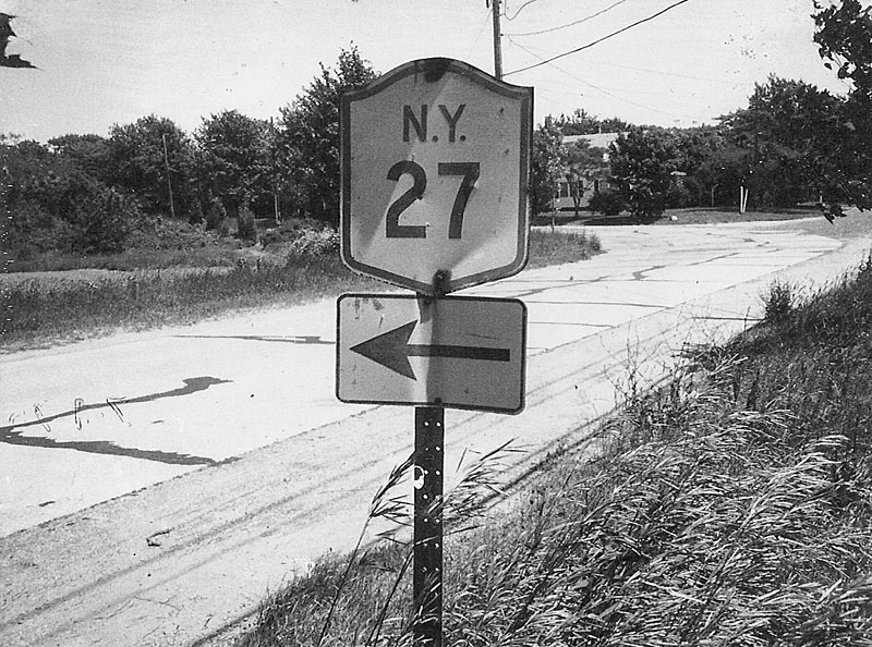 New York State Highway 27 sign.