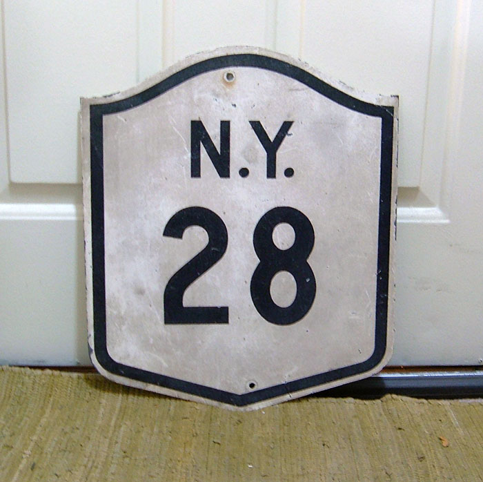 New York State Highway 28 sign.