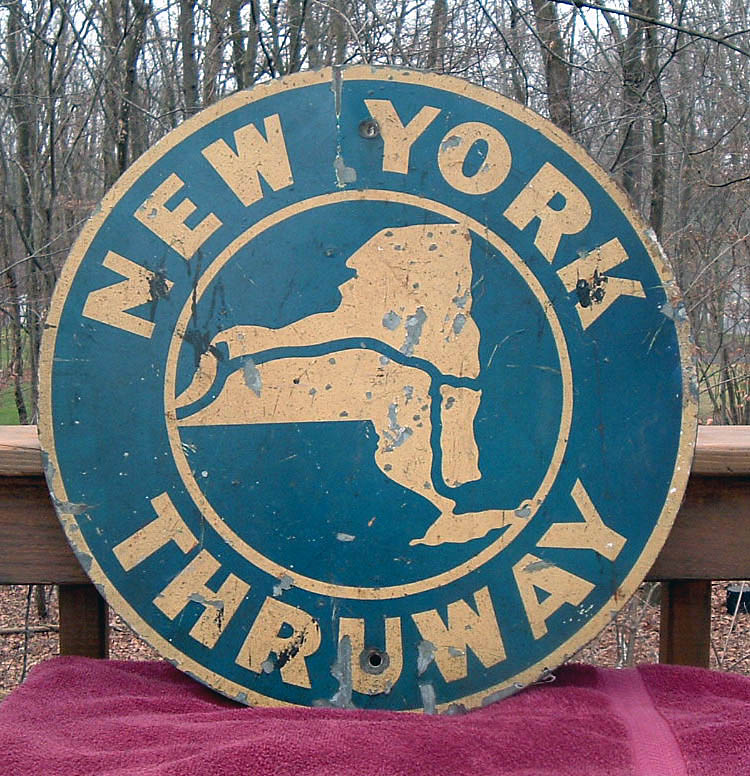 New York New York Thruway sign.