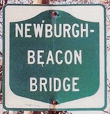 New York Newburgh-Beacon Bridge sign.
