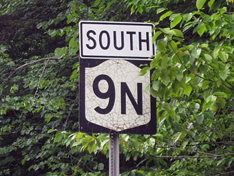 New York state highway 9N sign.