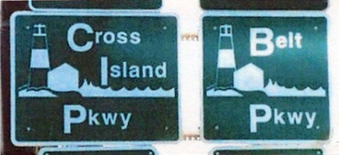 New York - Cross Island Parkway and Belt Parkway sign.