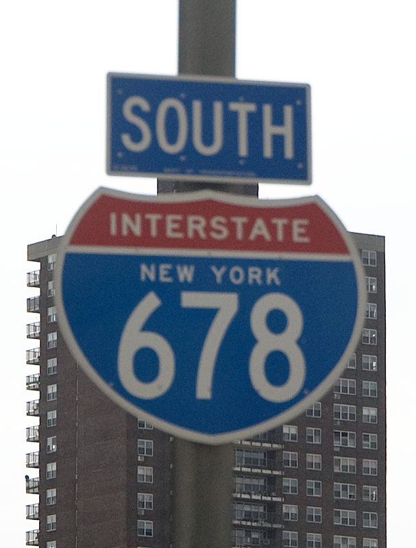 New York Interstate 678 sign.