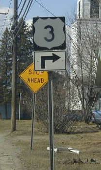 New York U.S. Highway 3 sign.