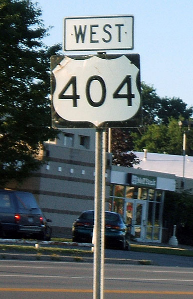 New York U.S. Highway 404 sign.