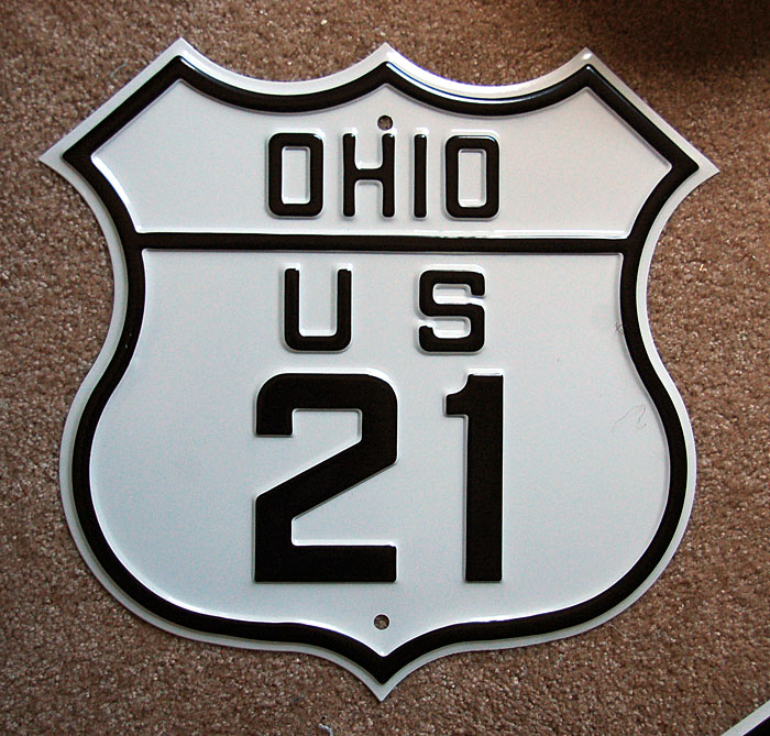 Ohio U.S. Highway 21 sign.
