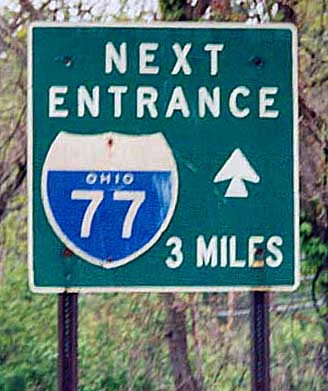 Ohio Interstate 77 sign.