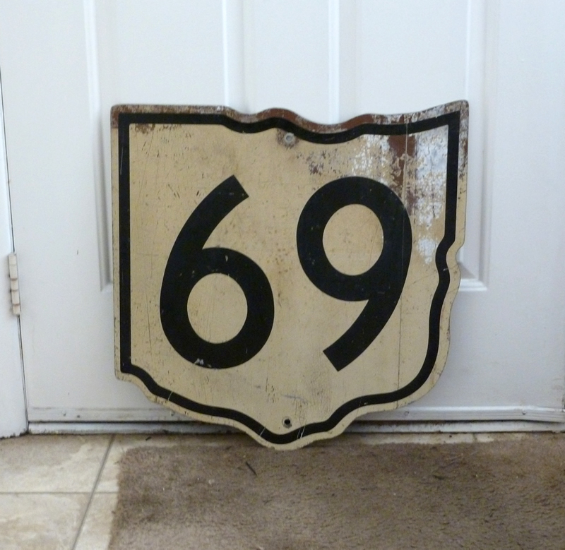 Ohio State Highway 69 sign.