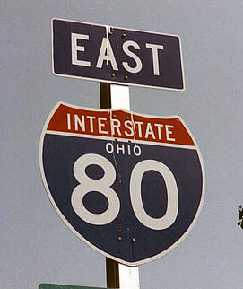 Ohio Interstate 80 sign.