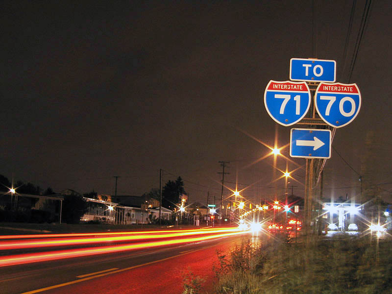 Ohio - Interstate 71 and Interstate 70 sign.