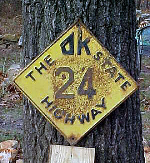 Oklahoma State Highway 24 sign.