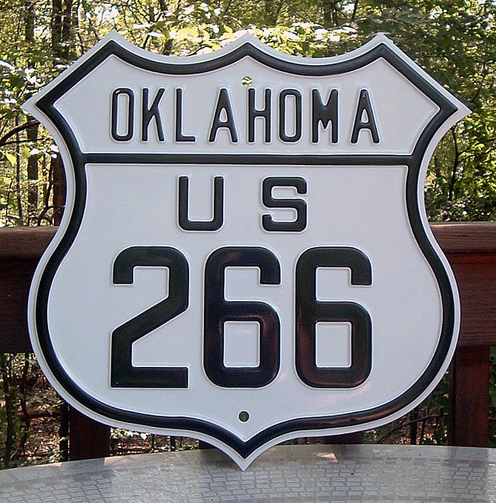 Oklahoma U. S. highway 266 sign.