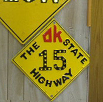 Oklahoma State Highway 15 sign.