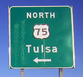 Oklahoma U.S. Highway 75 sign.