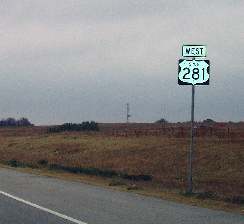 Oklahoma spur U. S. highway 281 sign.