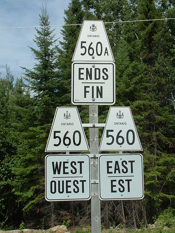 Ontario - secondary highway 560 and secondary highway 560A sign.