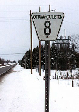 Ontario Ottawa-Carleton County route 8 sign.