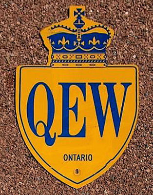 Ontario Queen Elizabeth Way sign.