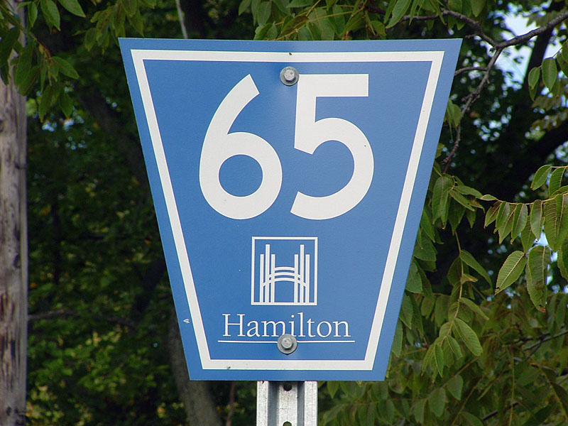 Ontario Hamilton municipal route 6 sign.