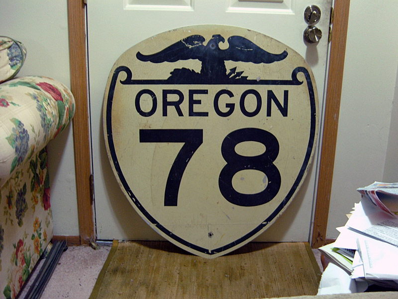 Oregon State Highway 78 sign.