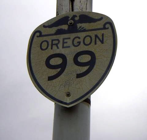 Oregon state highway 99 sign.