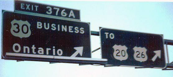 Oregon - U.S. Highway 26, U.S. Highway 20, and U.S. Highway 30 sign.