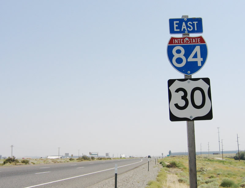 Oregon - Interstate 84 and U.S. Highway 30 sign.
