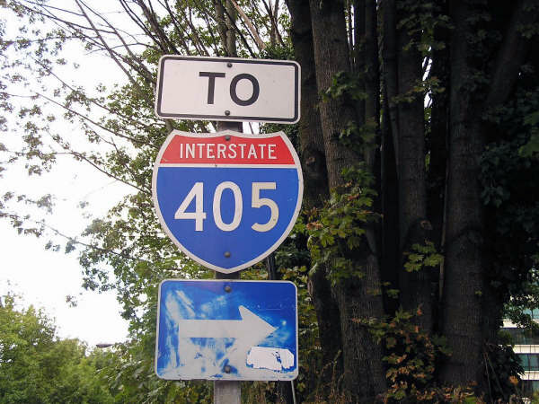 Oregon Interstate 405 sign.