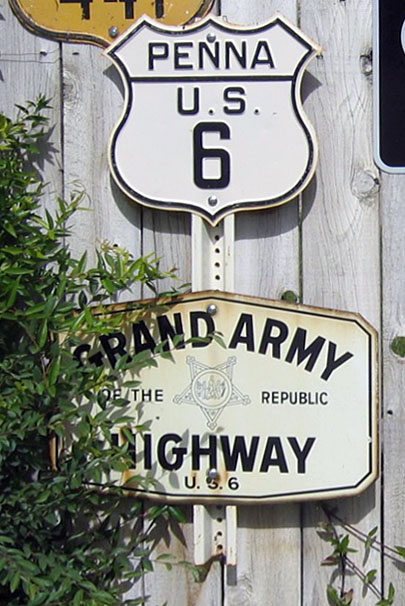 Pennsylvania - Grand Army of the Republic Highway and U.S. Highway 6 sign.