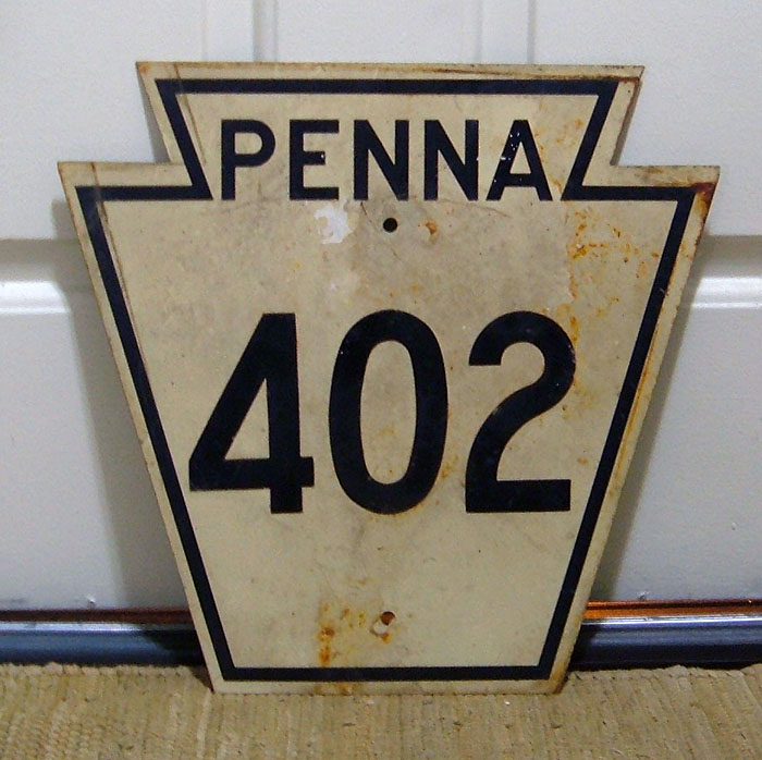 Pennsylvania state highway 402 sign.