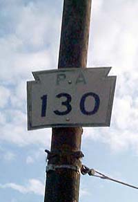 Pennsylvania State Highway 130 sign.