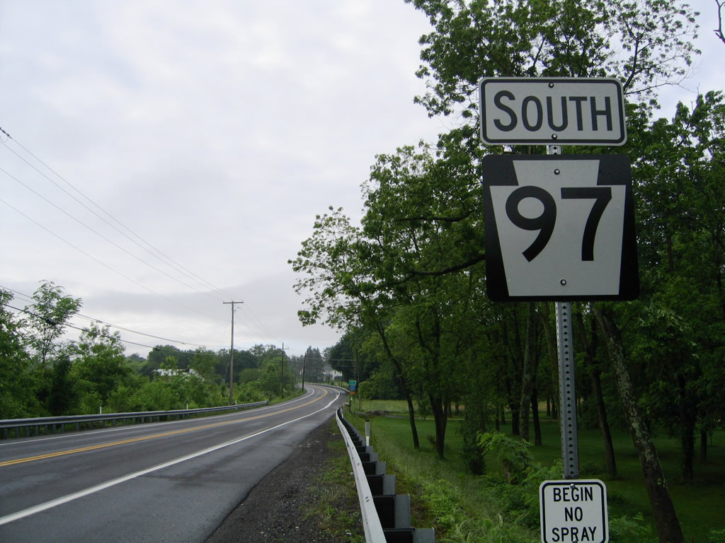 Pennsylvania State Highway 97 sign.