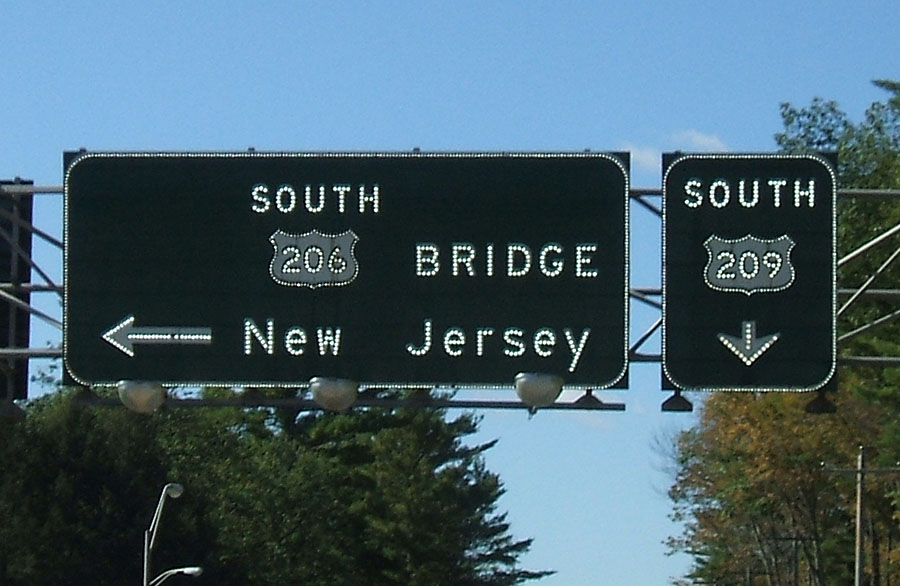 Pennsylvania - U.S. Highway 209 and U.S. Highway 206 sign.