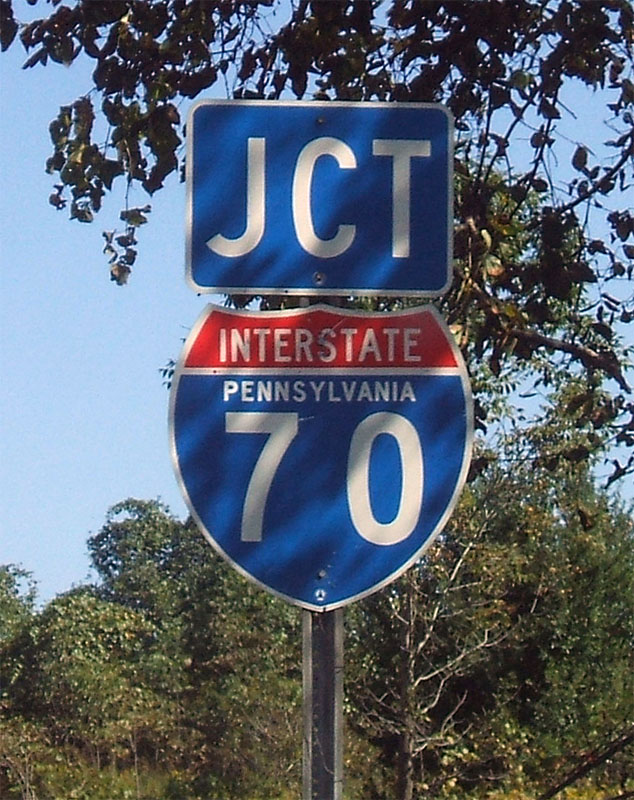 Pennsylvania Interstate 70 sign.