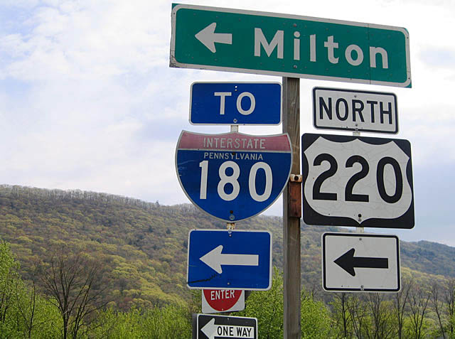 Pennsylvania - Interstate 180 and U.S. Highway 220 sign.