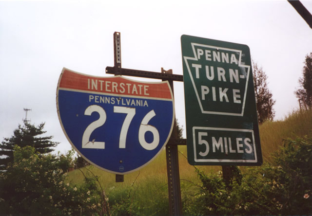 Pennsylvania - Interstate 276 and Pennsylvania Turnpike sign.