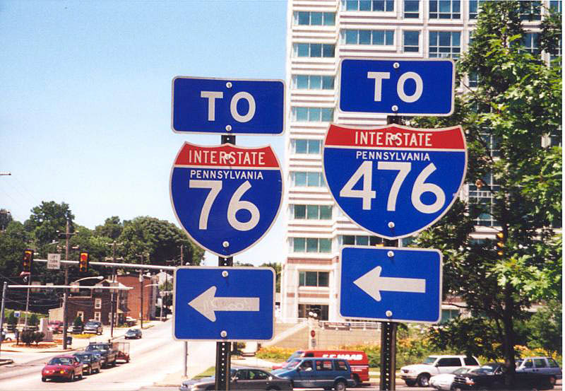 Pennsylvania - interstate 476 and interstate 76 sign.