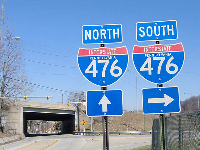 Pennsylvania Interstate 476 sign.