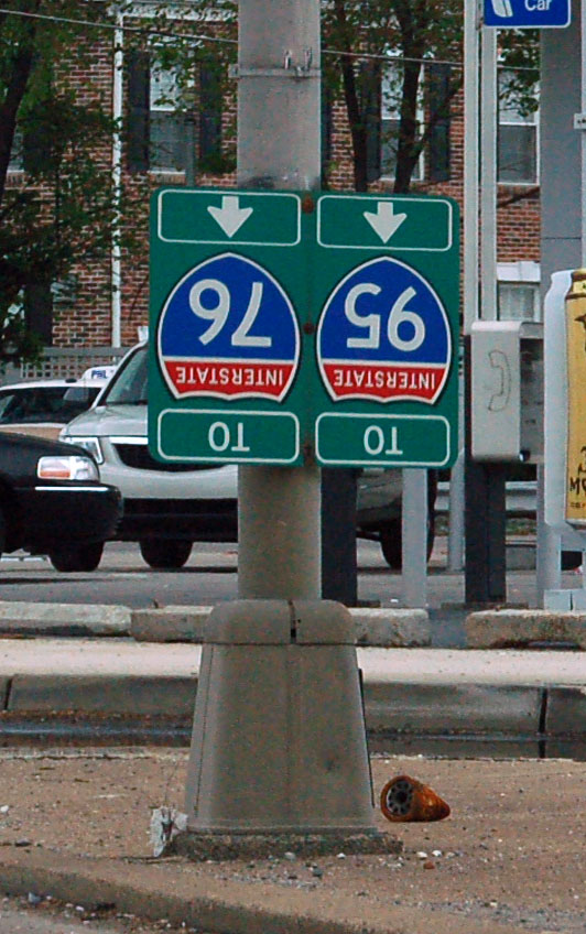 Pennsylvania - interstate 95 and interstate 76 sign.