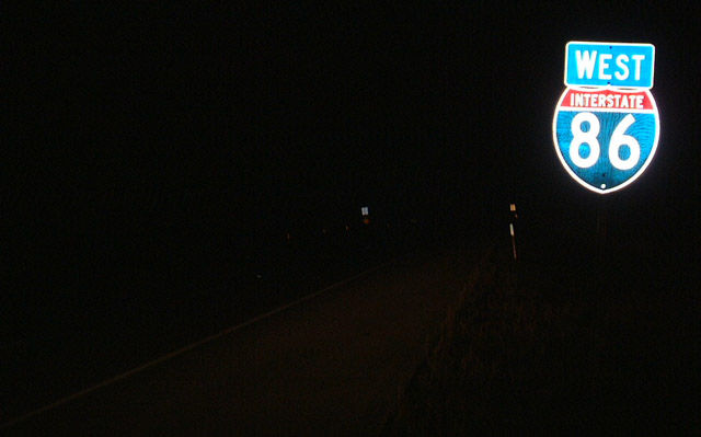 Pennsylvania interstate 86 sign.