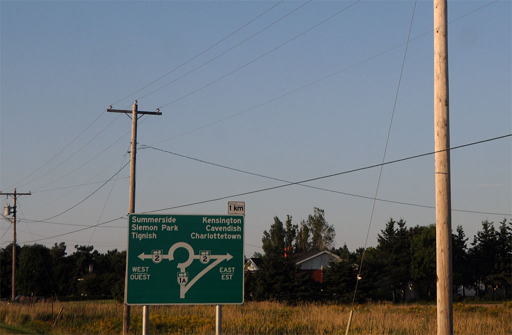 Prince Edward Island provincial highway 2 sign.