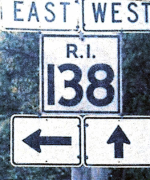 Rhode Island State Highway 138 sign.