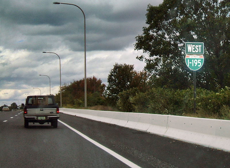 Rhode Island Interstate 195 sign.