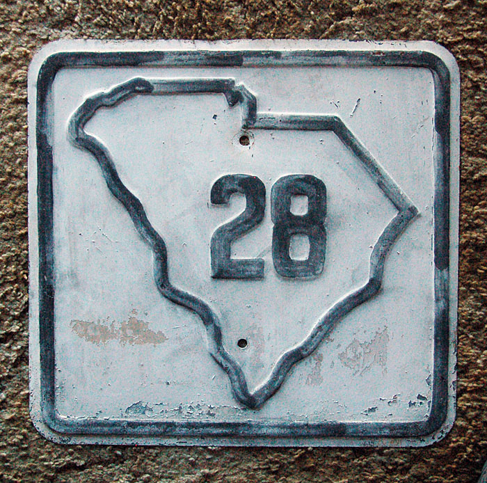 South Carolina State Highway 28 sign.